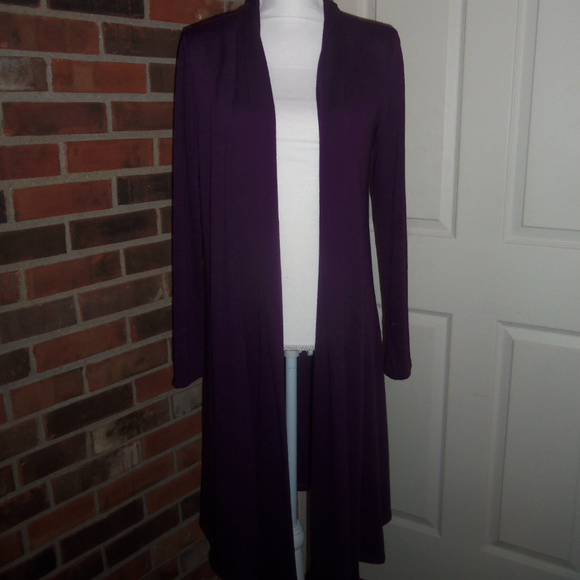 Rags & Couture Knee Length Draped Hacci Cardigan L Rags & Couture Knee Length Draped Hacci Cardigan L